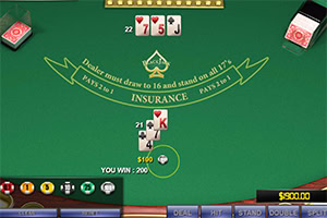 Enjoy this stylish blackjack card game with 3D graphics