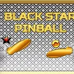 Kultaiset flipperit ja pallo teollisuustyylisellä harmaalla taustalla, jossa lukee Black Star Pinball