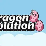 Vaaleansininen tausta, jossa kaksi pinkkiä lohikäärmemunaa ja teksti Dragon Evolution