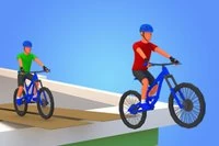 Yksinkertainen pyöräilysimulaatio 3D-pyörillä ja rakennusten kattojen