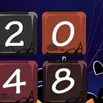 Neljä numeroitua laattaa mustalla ja oranssilla Halloween-teemaisella taustalla