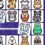 Sarjakuvaeläinhahmoja ruudukossa, jossa on muun muassa sammakko, norsu ja panda violetilla taustalla