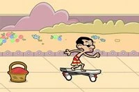 Mr. Bean will learn to skateboard, he likes to try new toys