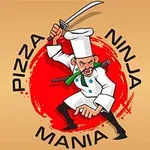 Pizza-kokki ninja-asennossa miekka kädessä, ympärillä teksti Pizza Ninja Mania