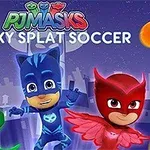 Kolme värikästä supersankariasua käyttävää piirroshahmoa seisoo yhdessä, taustanaan violetin sävyinen kaupunkimaisema