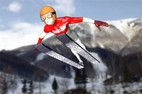 Mahtavaa olympia-tyylistä mäkihyppyä