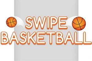 Kuvassa on teksti Swipe Basketball, jota ympäröivät kaksi koripalloa harmaalla taustalla