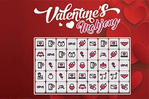 Punaisella taustalla on laattoja, joissa on erilaisia rakkausteemaisia symboleja, kuten sydämiä ja sanapari I love you
