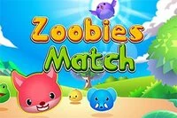 Klassinen Match 3 -peli Zoobies-hahmoilla