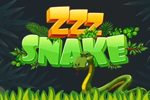 Kuva sisältää tekstin ZZZ SNAKE kirkkailla väreillä, ja sen taustalla on lehtien ympäröimä vihreä käärme, joka nousee esiin ruohikosta