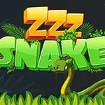 Kuva sisältää tekstin ZZZ SNAKE kirkkailla väreillä, ja sen taustalla on lehtien ympäröimä vihreä käärme, joka nousee esiin ruohikosta
